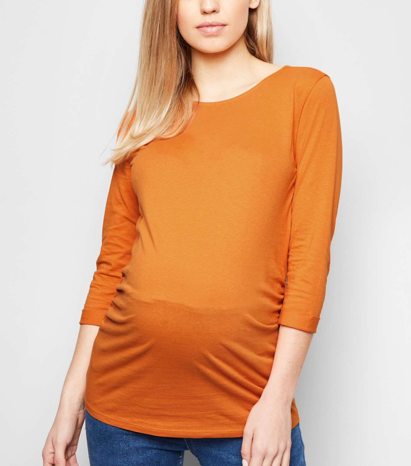 Maternity Orange 3/4 Sleeve Top 
