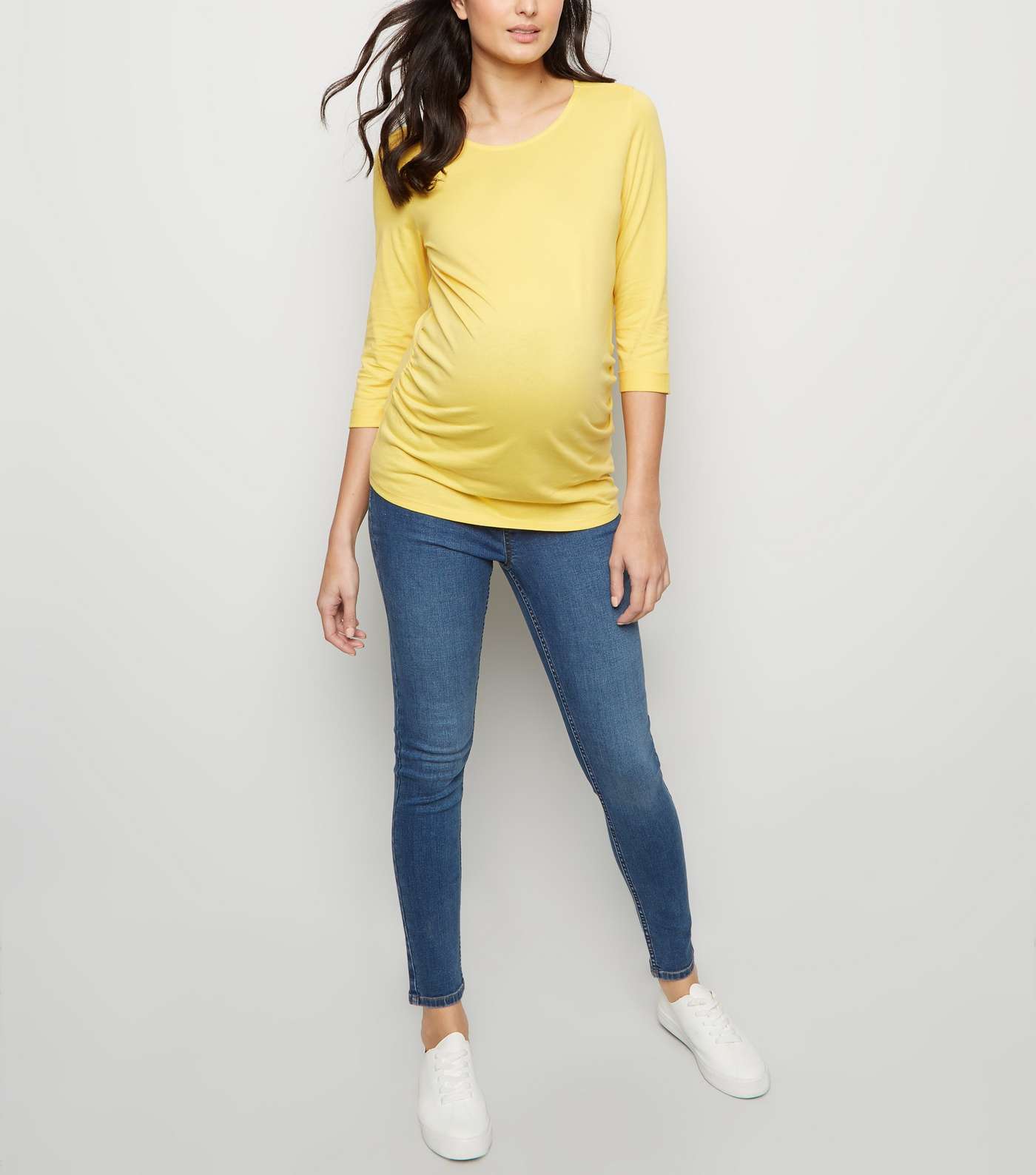 Maternity Yellow 3/4 Sleeve Top  Image 2
