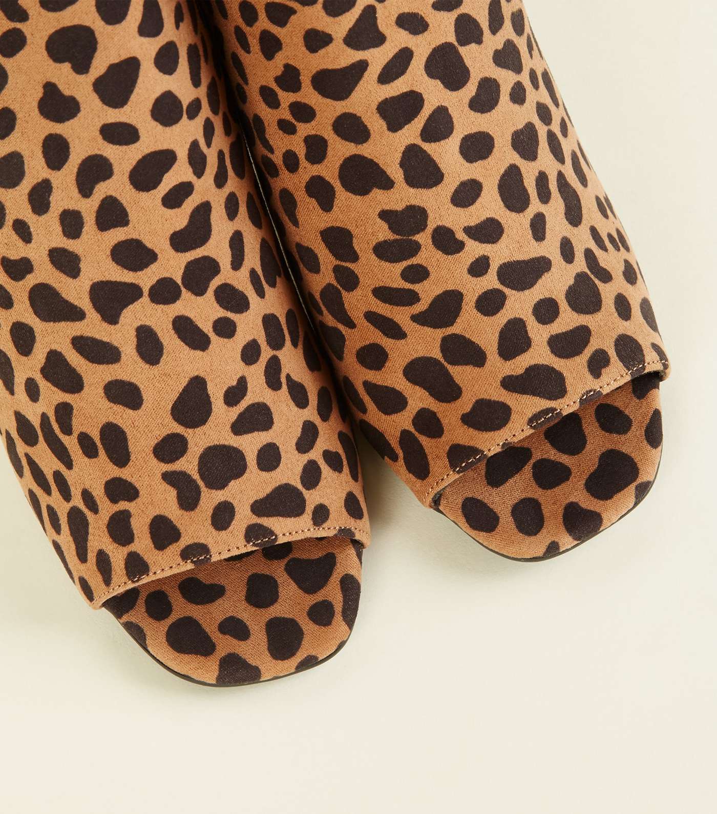 Brown Animal Print Peep Toe Heels Image 4