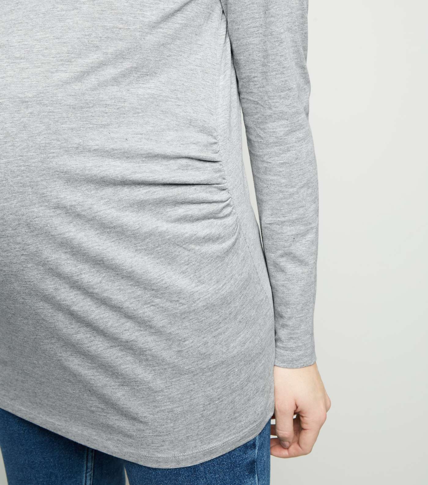 Maternity Pale Grey Long Sleeve Top Image 5