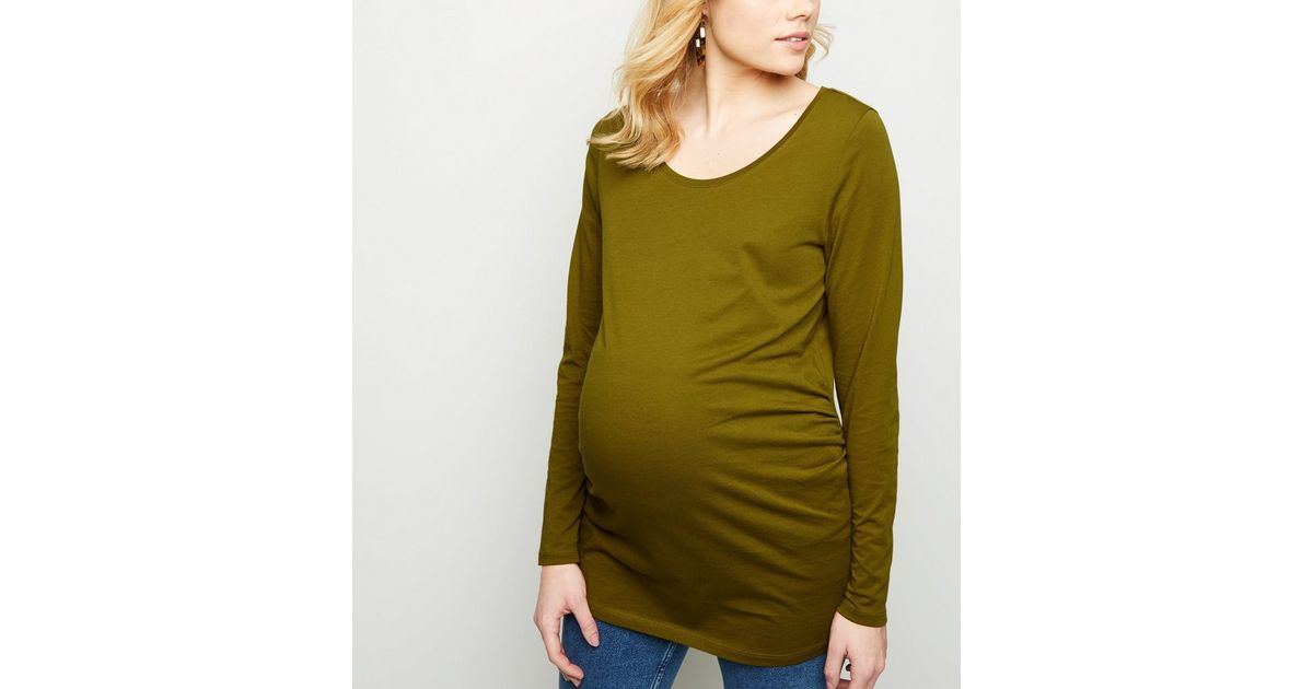 Maternity Sweat-shirt De Maternité à Manches Longues Et Col Rond Imprime Mickey Mouse Ecrou O 3257209