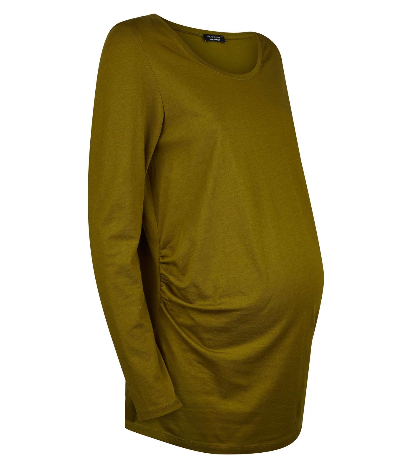 Maternity Olive Long Sleeve Top Image 4