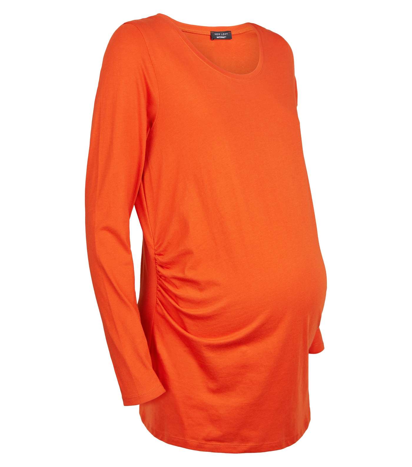 Maternity Bright Orange Long Sleeve Top  Image 4