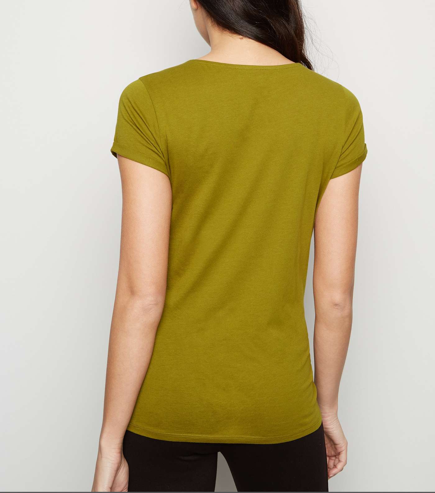 Maternity Olive Short Sleeve T-Shirt  Image 3