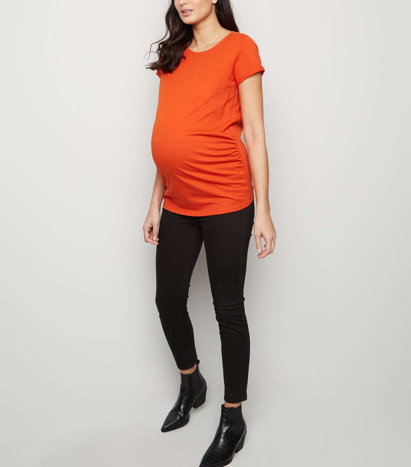 Maternity Bright Orange Short Sleeve T-Shirt  Image 2