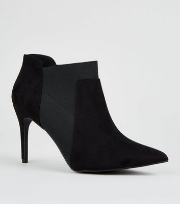 Black Suedette Stiletto Chelsea Shoe 