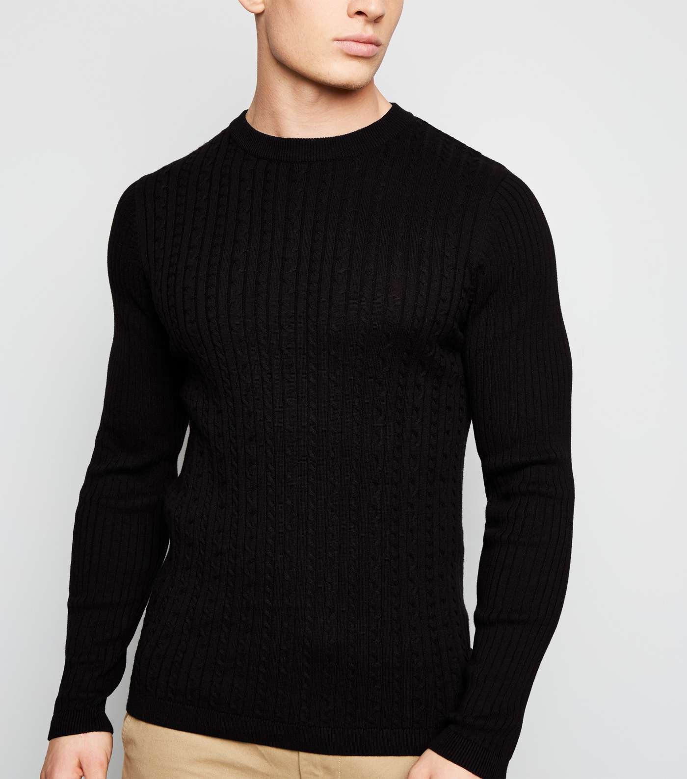 Black Long Sleeve Cable Knit Jumper