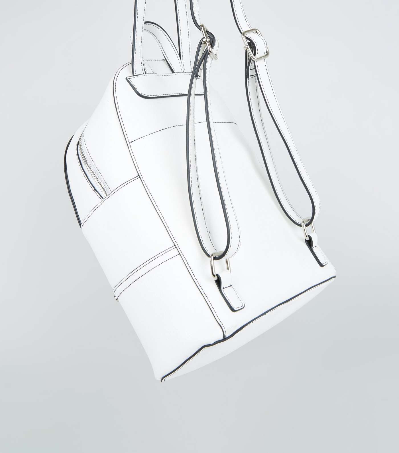 White Ring Zip Utility Mini Backpack Image 3