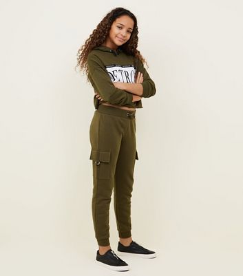 new look khaki joggers