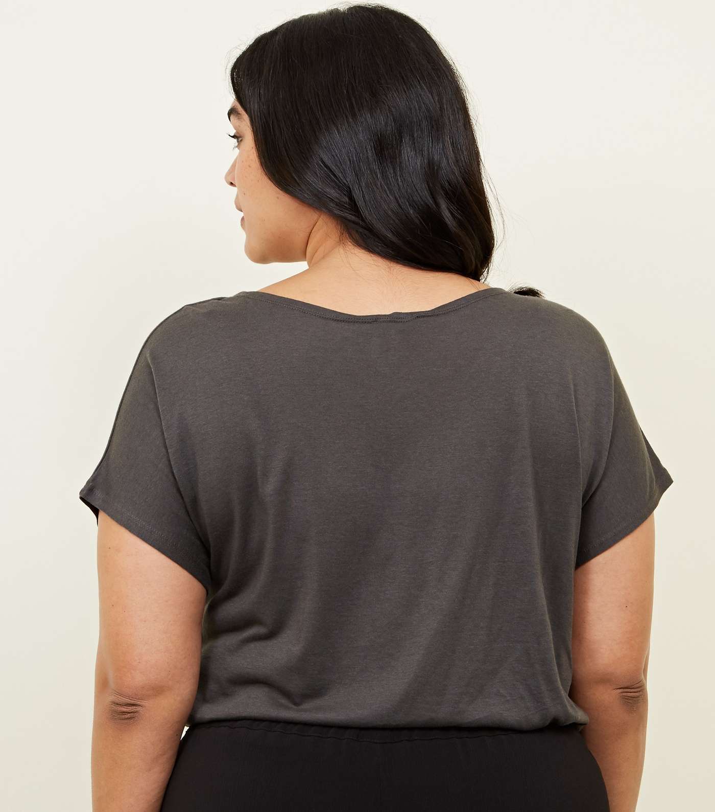 Curves Dark Grey Fluorescent NYC Print T-Shirt Image 3