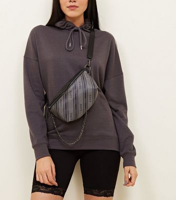 new look black bum bag