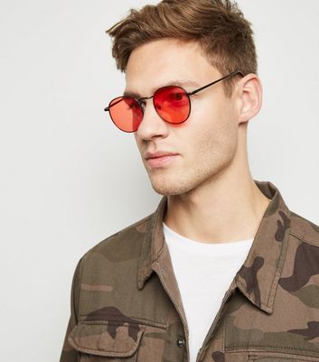 mens red aviator sunglasses