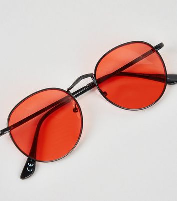 round glasses red lenses