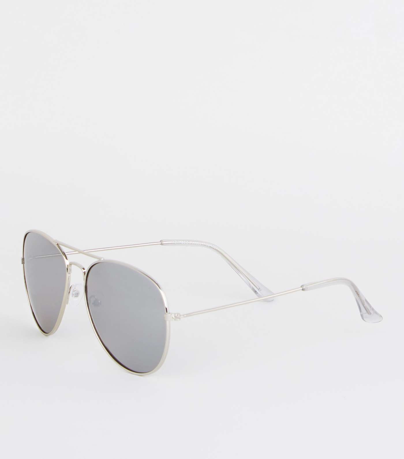 Silver Mirrored Lens Pilot Sunglasses 