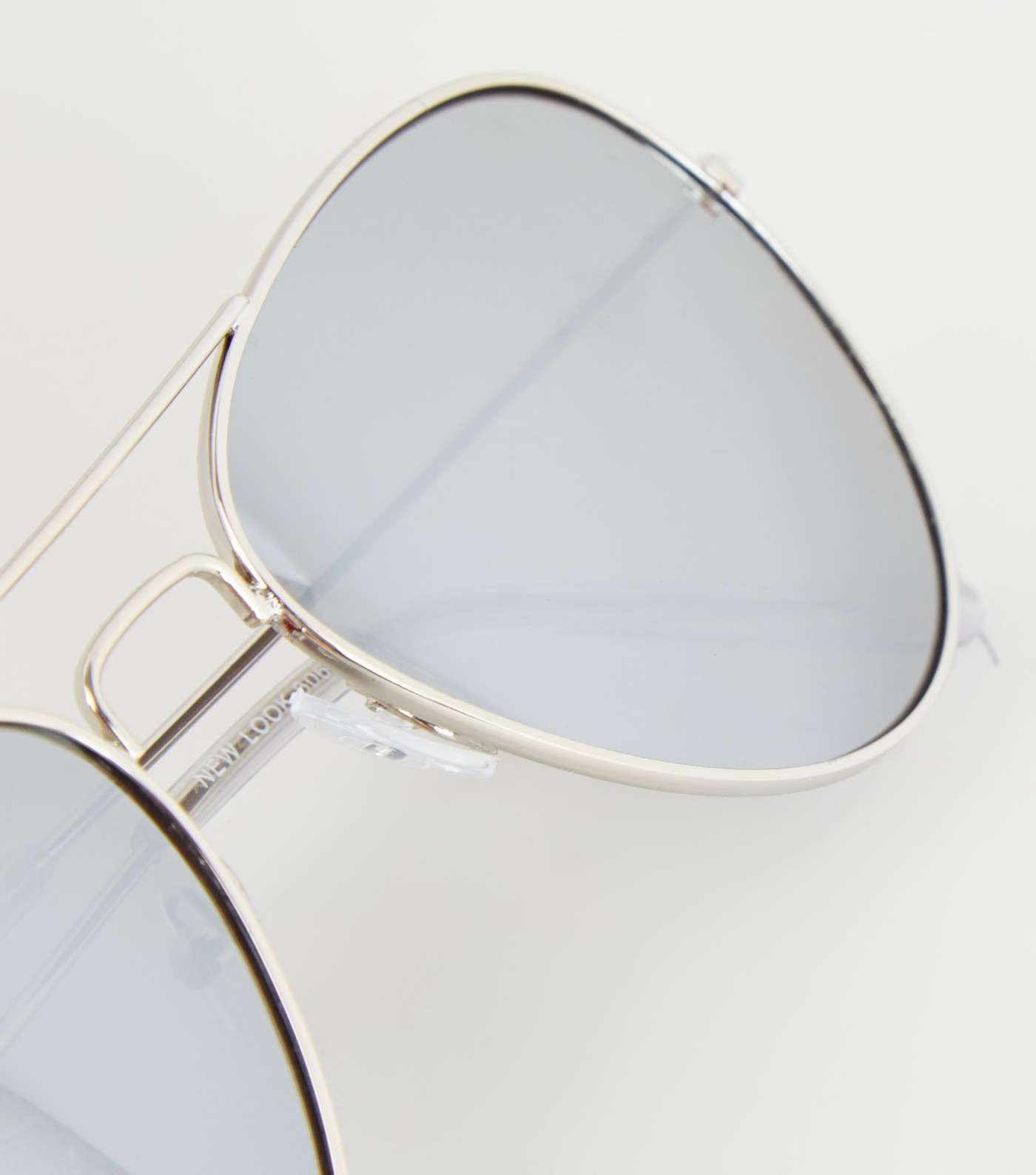 Silver Mirrored Lens Pilot Sunglasses  Image 3