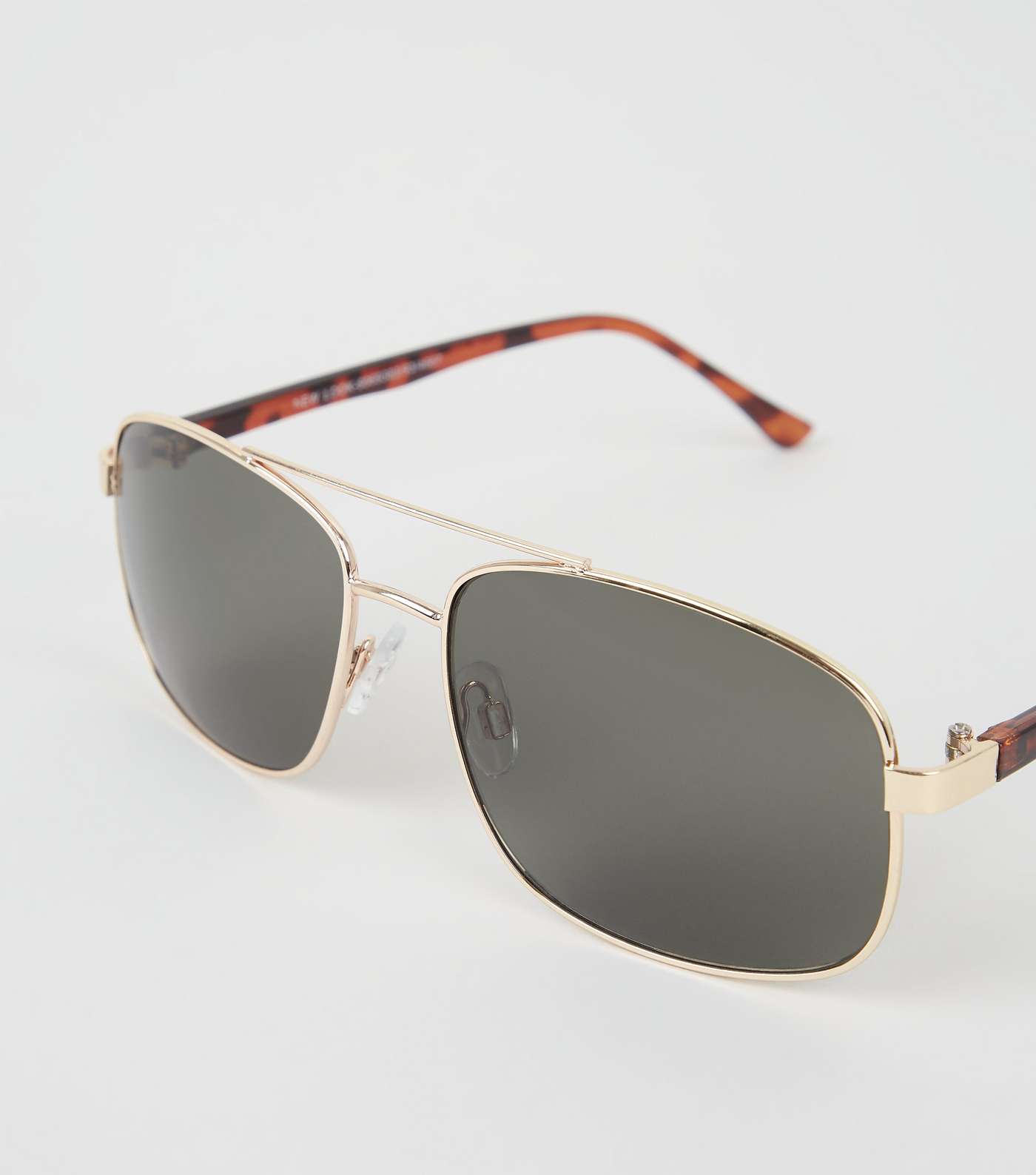 Gold Square Frame Pilot Sunglasses Image 4