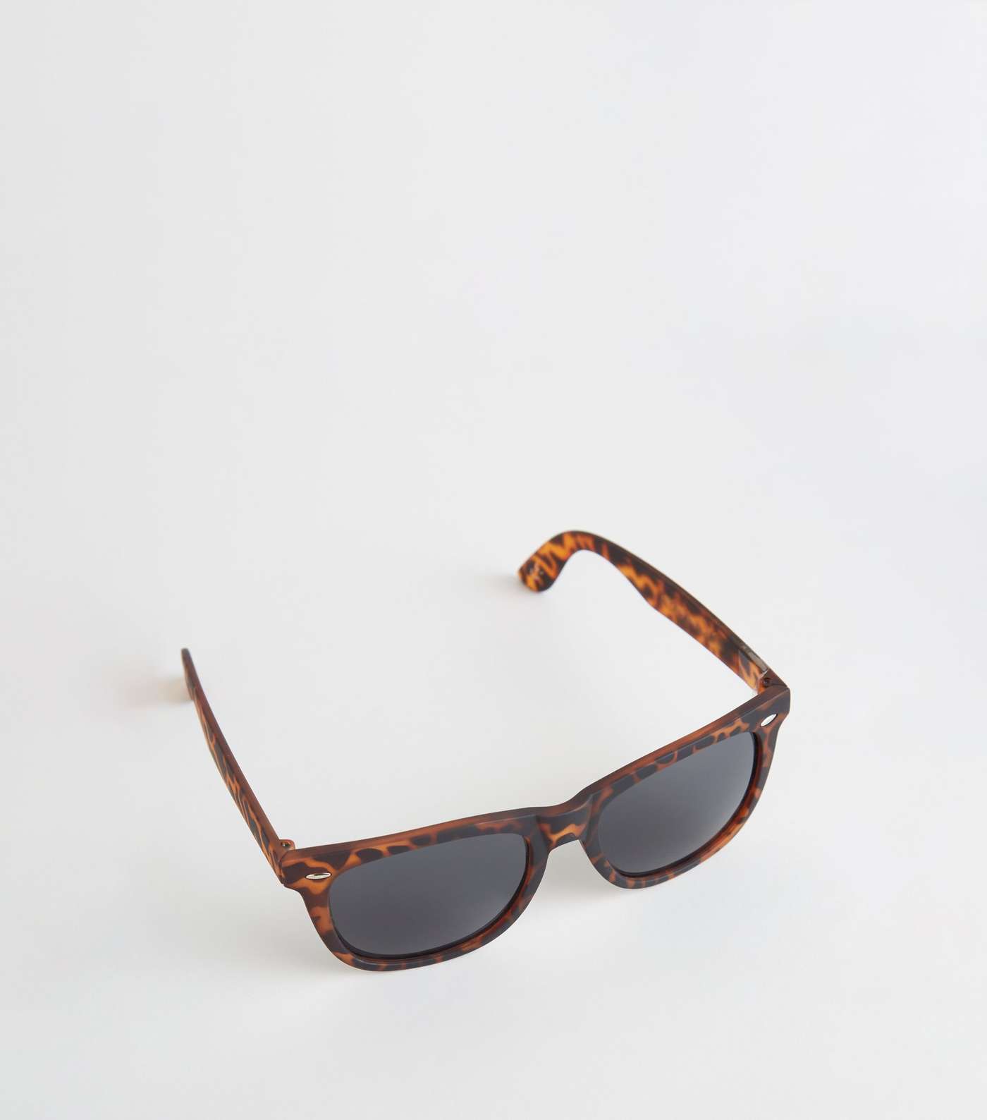 Brown Matte Faux Tortoiseshell Square Sunglasses Image 4