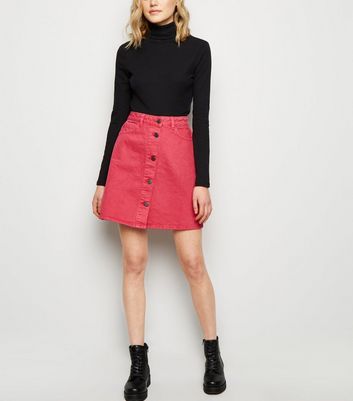 red denim skirt new look