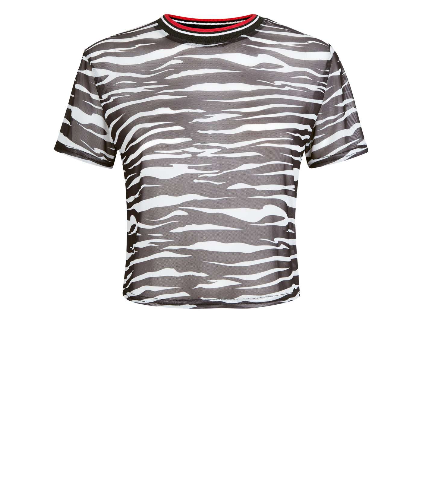 Carpe Diem Black Zebra Print Mesh T-Shirt Image 4