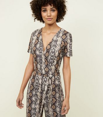 new look snake print jumpsuit