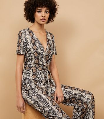 snakeskin jumpsuit new look