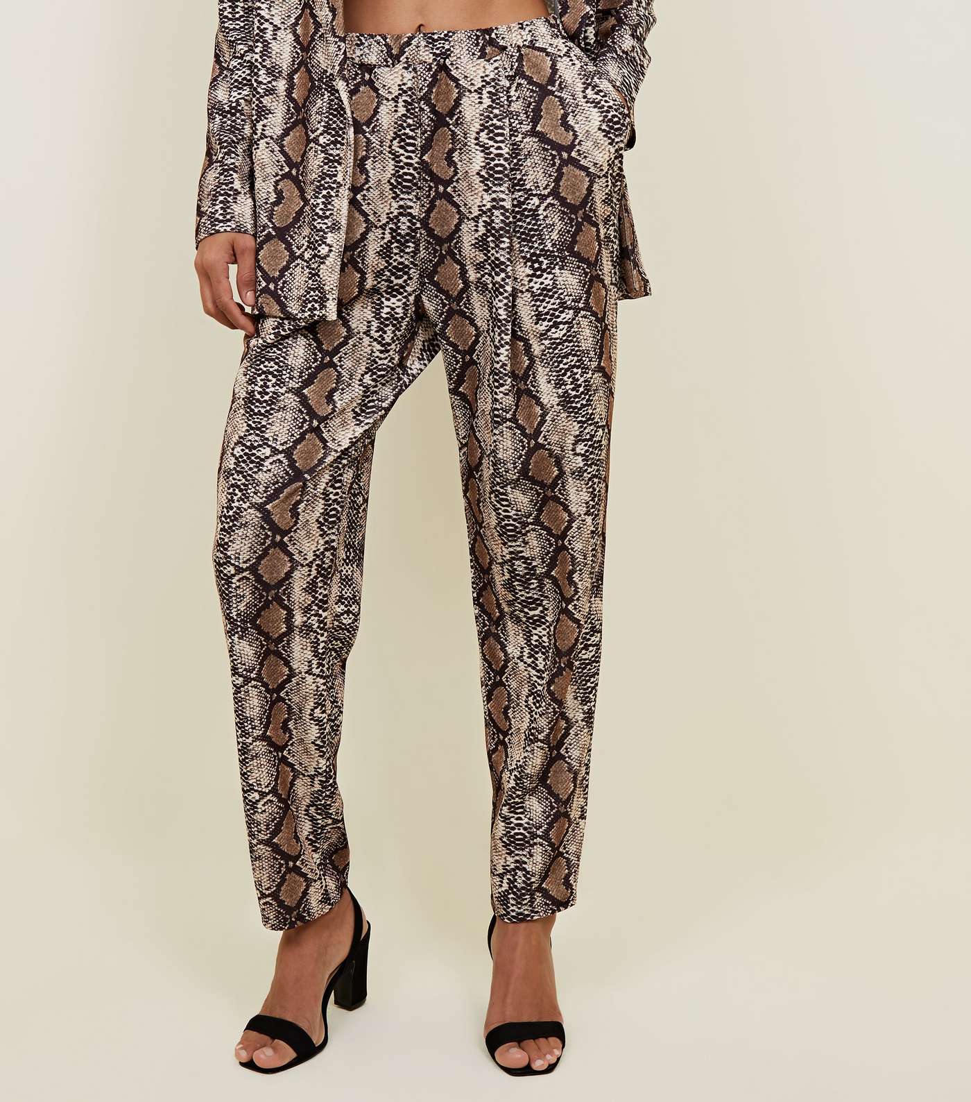 Cameo Rose Brown Snake Print Trousers Image 2