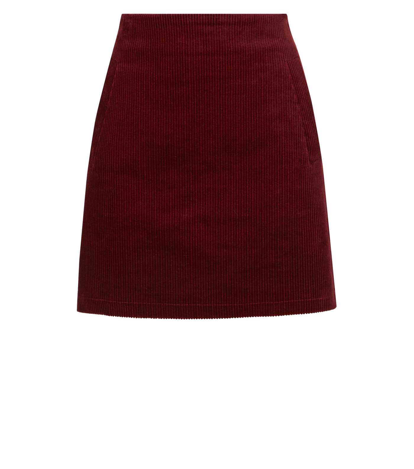 Burgundy Welt Pocket Corduroy Skirt  Image 4