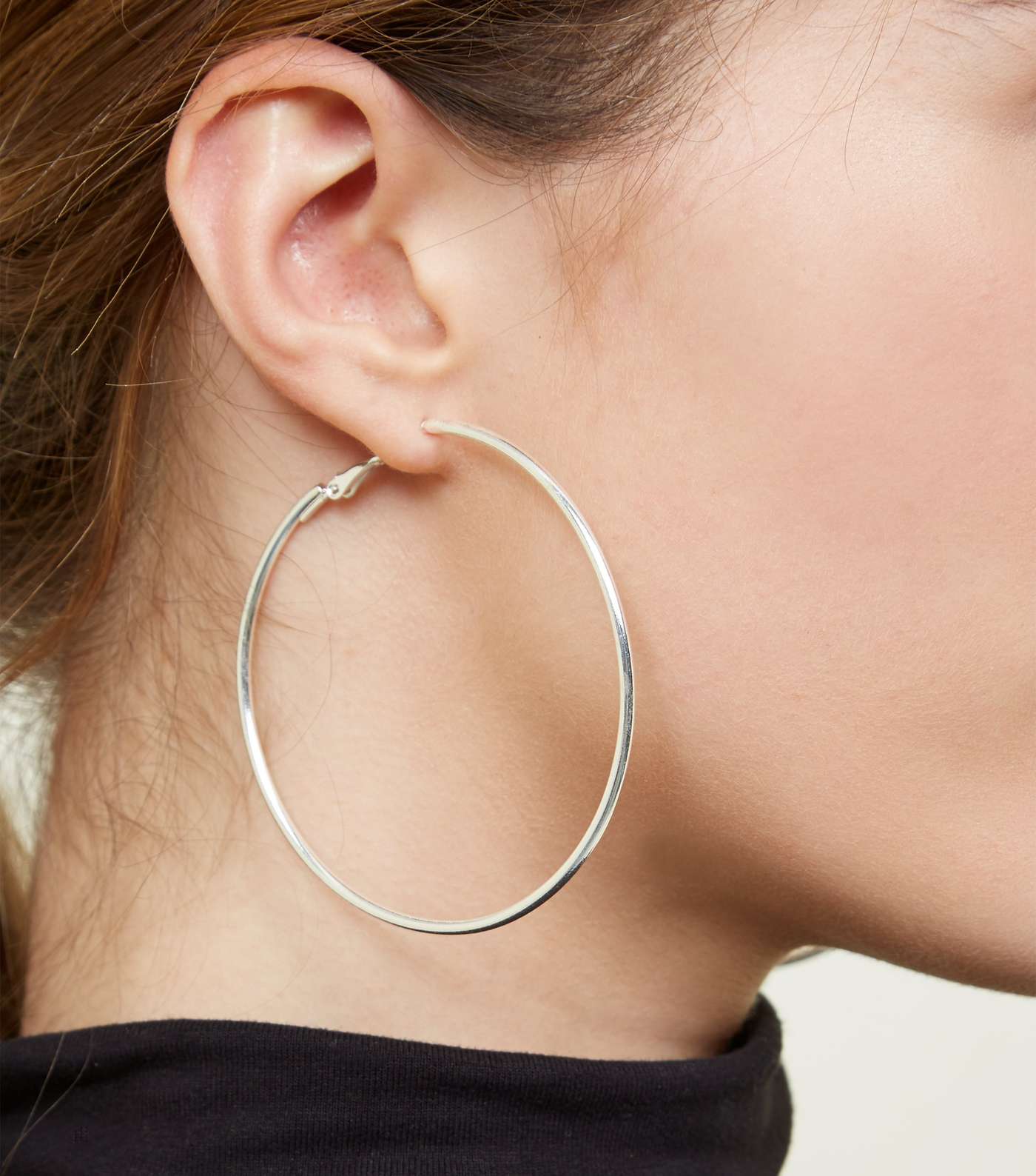 2 Pack Gold and Silver 60mm Hoop Earrings Image 2