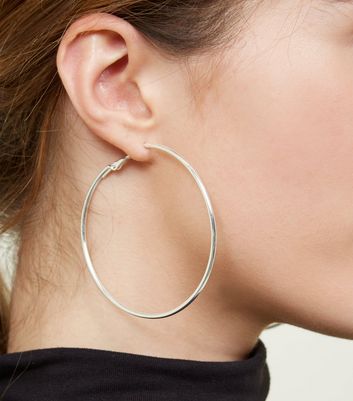 silver hoop earrings