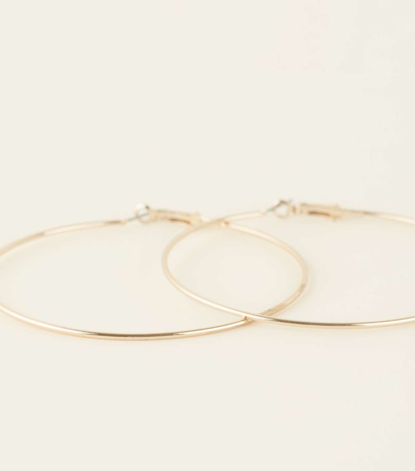 Gold Skinny Hoop Earrings Image 3