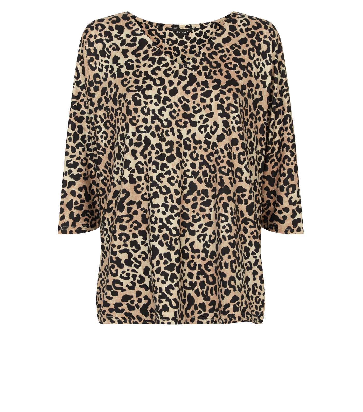 Brown Leopard Print Soft Touch Top  Image 4