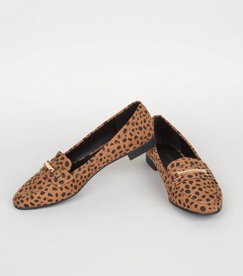 Leopard print loafers hot sale new look