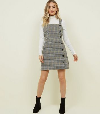 new look grey pinafore