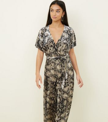 snake print jumpsuit new look