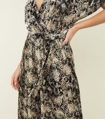 snakeskin jumpsuit new look