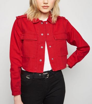 new look red denim jacket