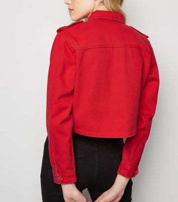 new look red denim jacket