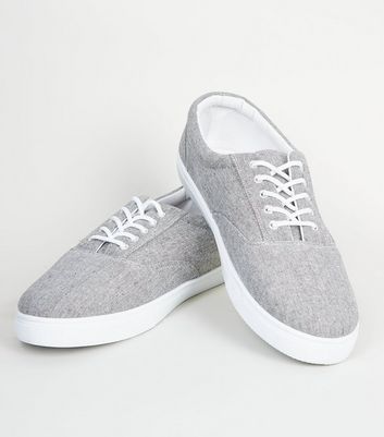 grey canvas lace up sneaker