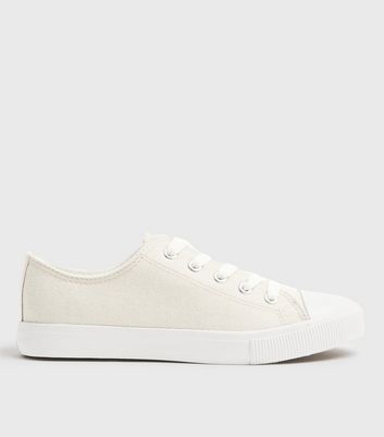 Off white canvas outlet trainers