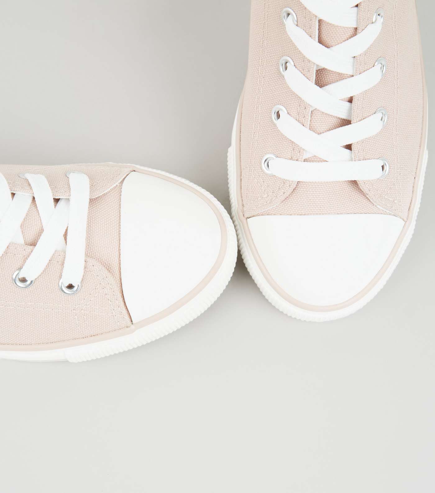 Pink Canvas Lace Up Trainers  Image 4