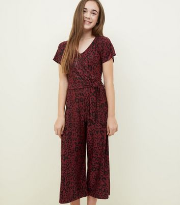 girls leopard print jumpsuit