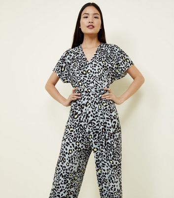 animal print wide leg jumpsuit