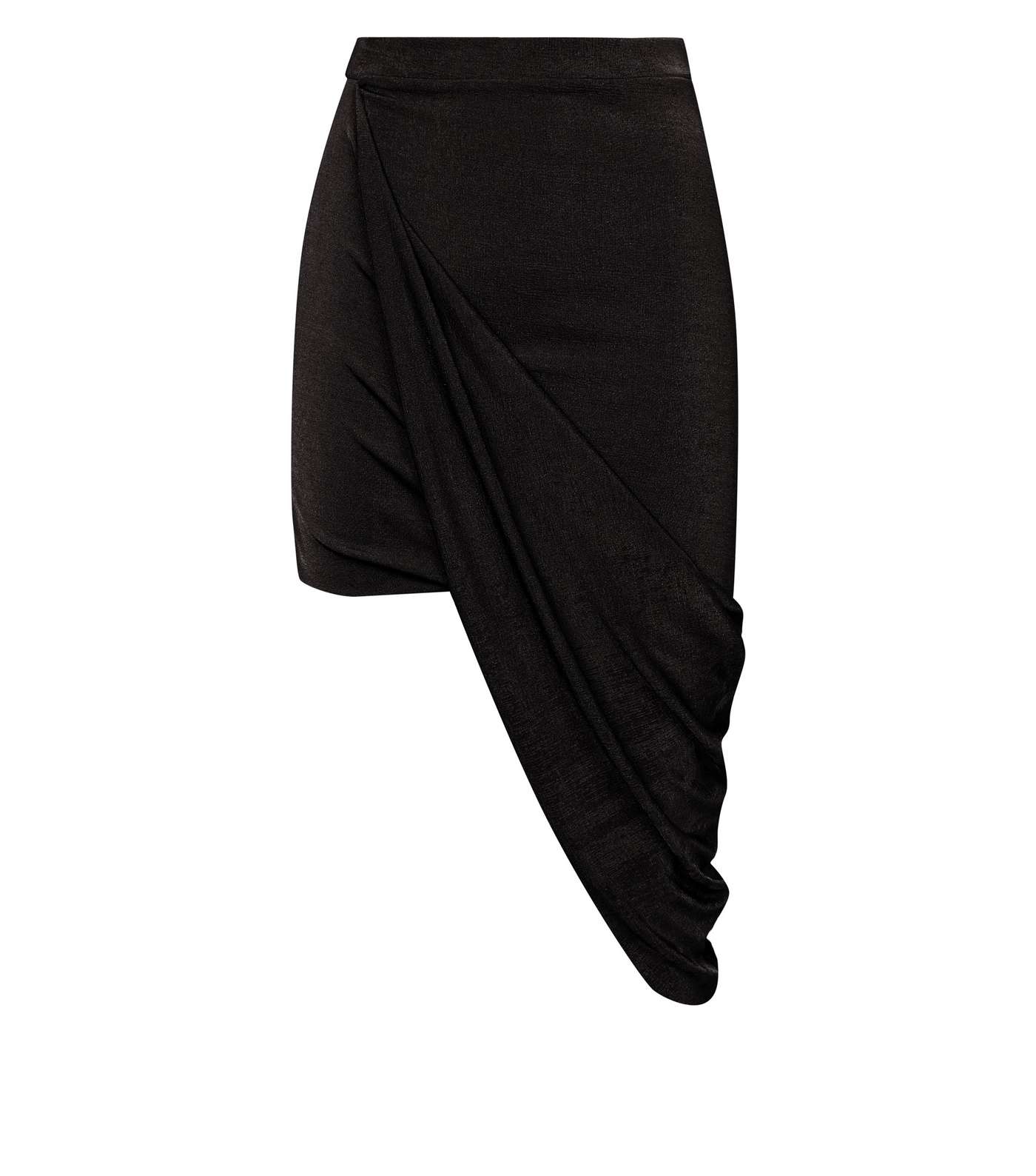 Black Draped Slinky Skirt  Image 4