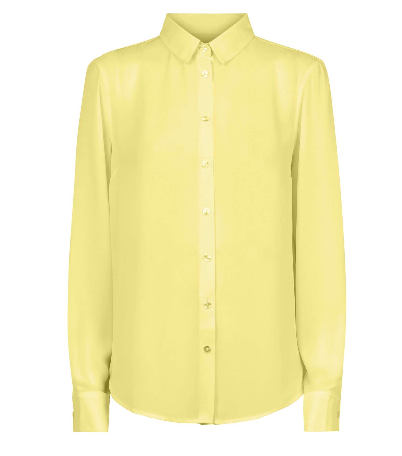 Yellow Crepe Long Sleeve Shirt  Image 4