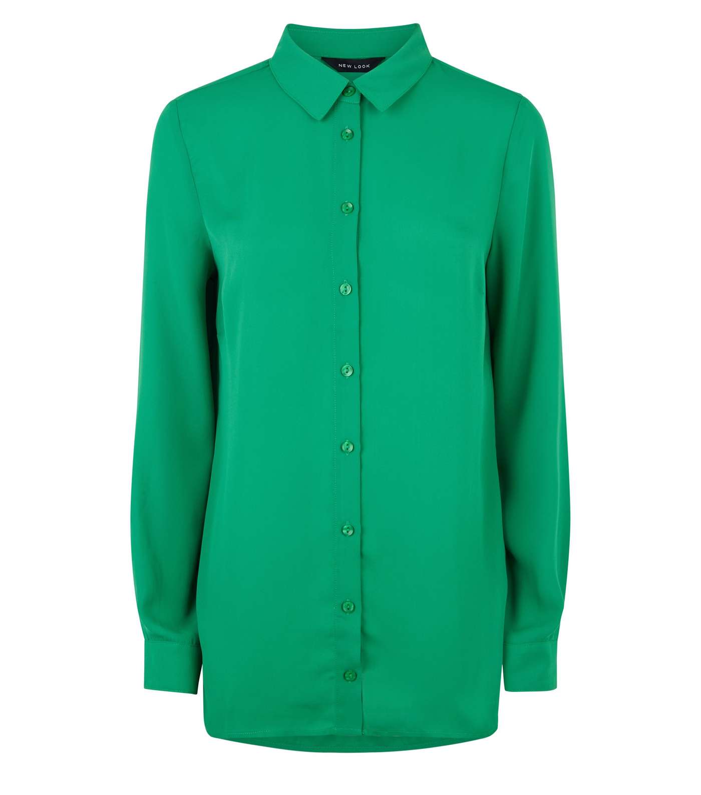 Green Crepe Long Sleeve Shirt Image 4