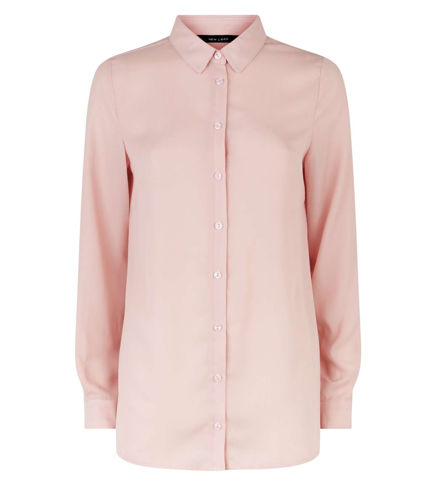 Pale Pink Crepe Long Sleeve Shirt  Image 4