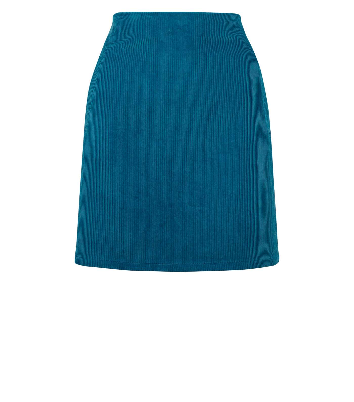 Teal Corduroy Pocket Side Mini Skirt Image 4