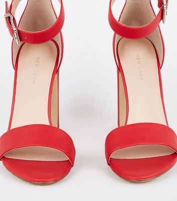 red block heels new look