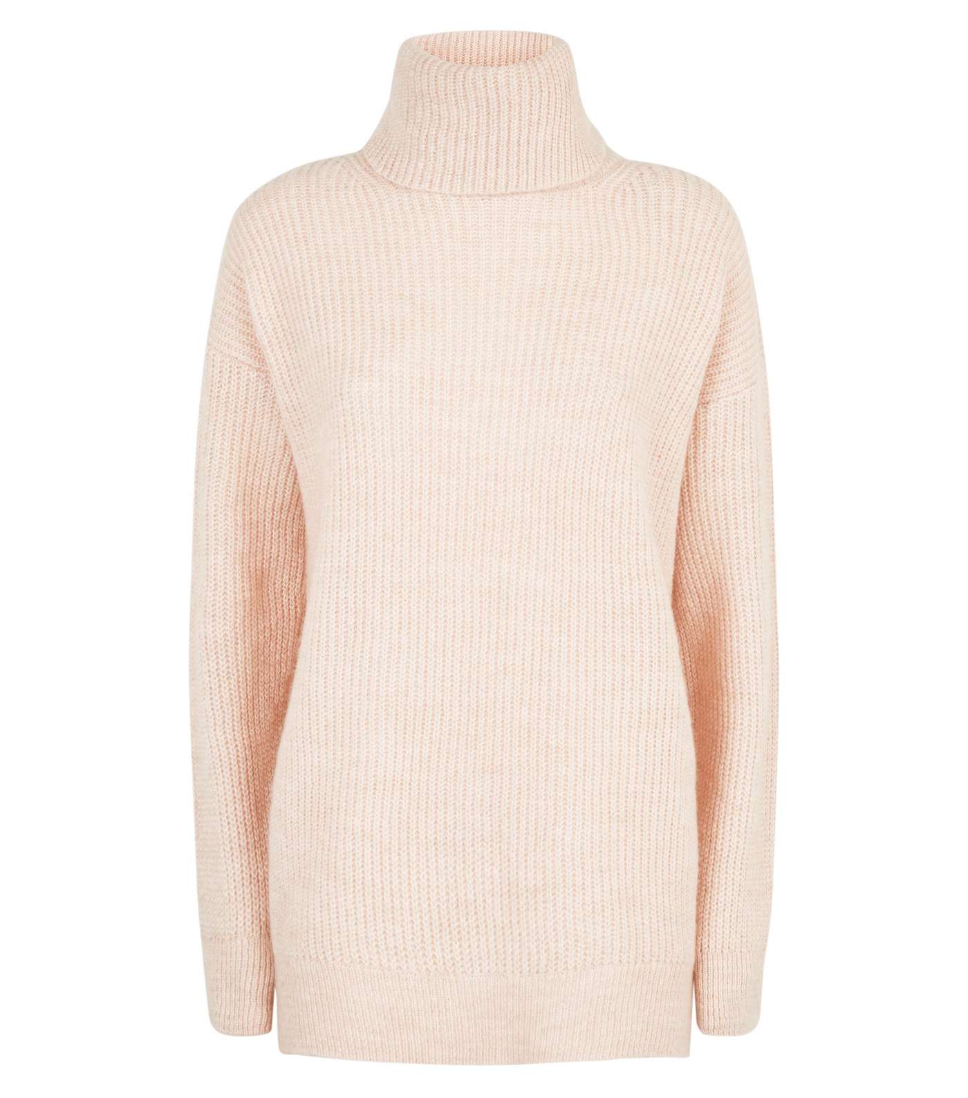 Pale Pink Roll Neck Slouchy Jumper Image 4