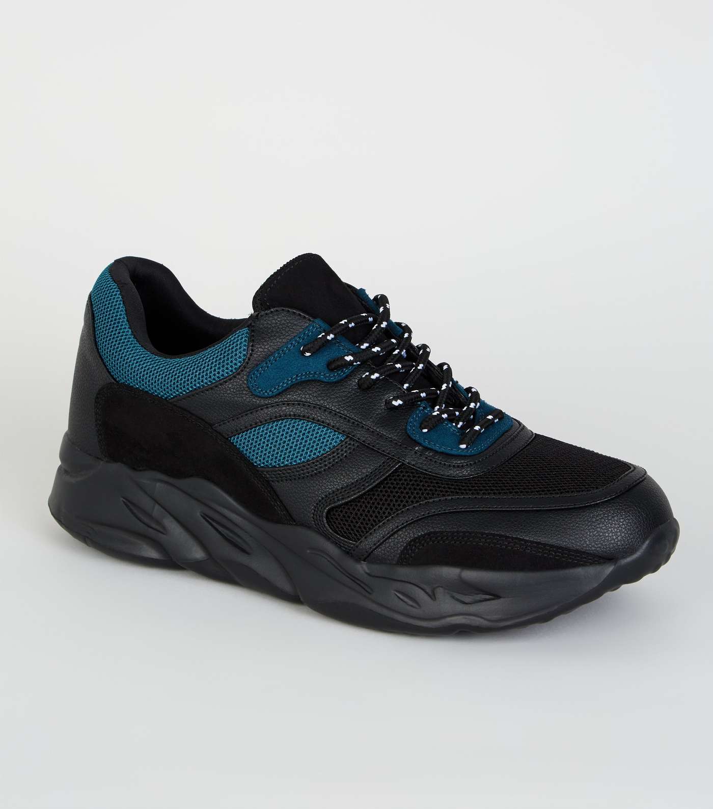 Black Panelled Chunky Trainers Image 2